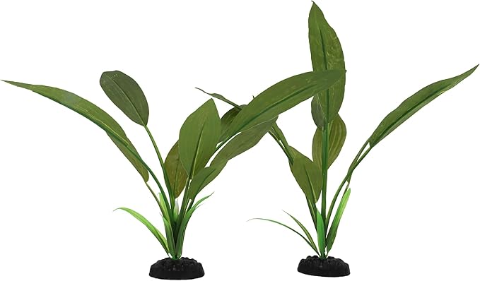 2-Pack 12 Inch Aquarium Silk Aquarium Plants, Artificial Plastic Plant for Small Tank, Goldfish, Fish Hides (Green C, 12 Inch)-PurrikoPets