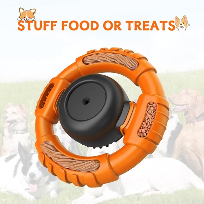 Dog Toys for Aggressive Chewers Large Medium Small Breed Indestructible Durable Tough Squeaky Dog Chew Toys to Keep Them Busy Nylon Rubber Interactive Dog Toys-PurrikoPets