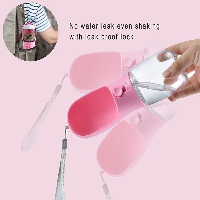 Dog Water Bottle with Food Container, Travel Puppy Water Bowl, Portable Pet Dispenser, Dog Stuff Accessories Items, Puppy Essentials Necessities for Yorkie Chihuahua Cat Walking and Hiking-PurrikoPets