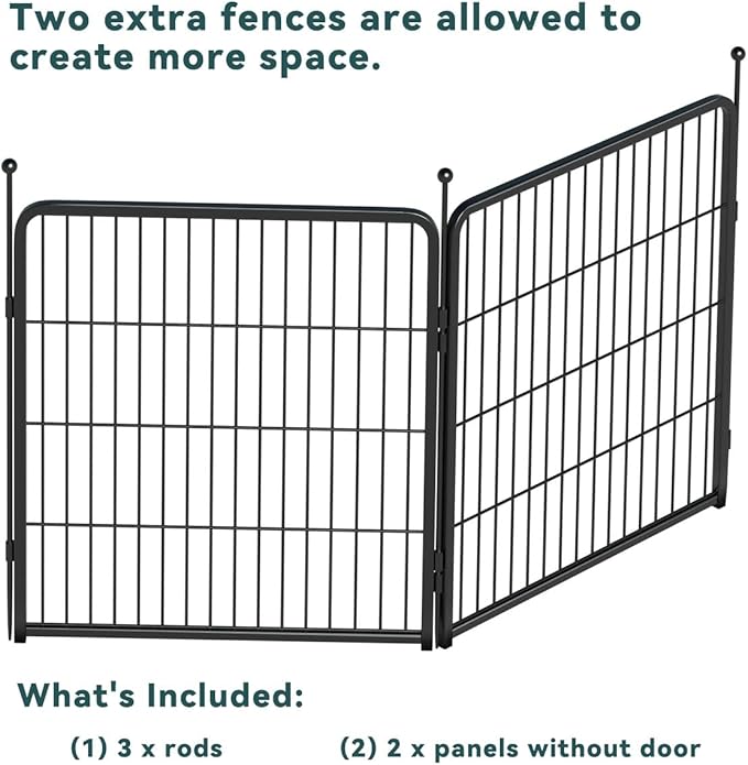 FXW Rollick Unleashed Dog Playpen for Indoor, Yard, RV Camping, 32 inch 2 Panels for Small and Medium Dogs, Black│Patented-PurrikoPets