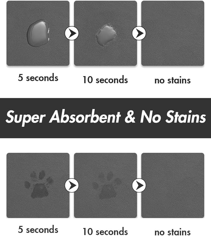 Absorbent Dog Food Mat-Dog Mat for Food and Water Bowl, Quick Dry Pet Food Mat, No Stains Cat Feeding mat, Pet Accessories Pet Supplies Mat-Cat Water Bowl Mat for Messy Drinkers-PurrikoPets