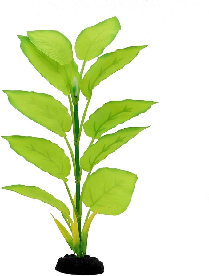 2-Pack 12 Inch Aquarium Silk Aquarium Plants, Artificial Plastic Plant for Small Tank, Goldfish, Fish Hides (Light Green, 12 Inch)-PurrikoPets