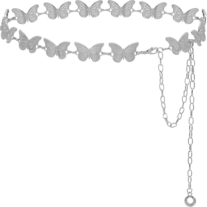 Waist Chain Belts Women Girls Metal Belly Link Adjustable Waist Belt for Jeans and Dress