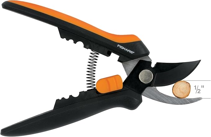 Fiskars Floral Pruning Shears - Plant Cutting Scissors/Garden Clippers For Deadheading and Working with Flowers - Black/Orange-PurrikoPets