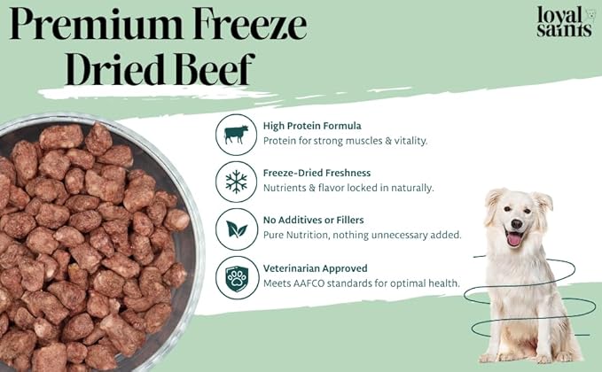 Freeze Dried Raw Dog Food - Premium Beef Flavor with High Protein and Grain Free Dog Food for Small or Large Breeds and Picky Eaters - Versatile as Meal Topper, Snack, and Treats, 5 Oz-PurrikoPets