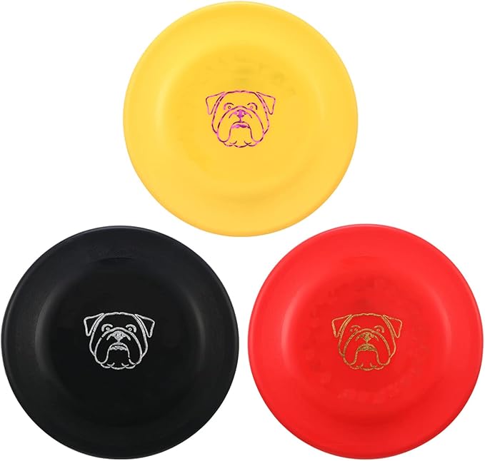 Dog Flying Disc, 3 Pcs Competition Dog Flyer Toy, Soft Indestructible Rubber Lightweight Flying Discs Toy for Dogs - Floats On Water, Gentle On Teeth and Gums-PurrikoPets