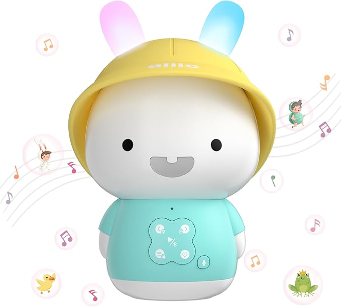 alilo Bunny Kids Music Player, Storytelling Toys for Toddler 1-3-5,Infant Baby Boy Girl Gifts Pre-Loaded 30 Stories/48 Nursery Rhymes/12 Soothing Music,with Nightlight,Bluetooth,Record Function-PurrikoPets