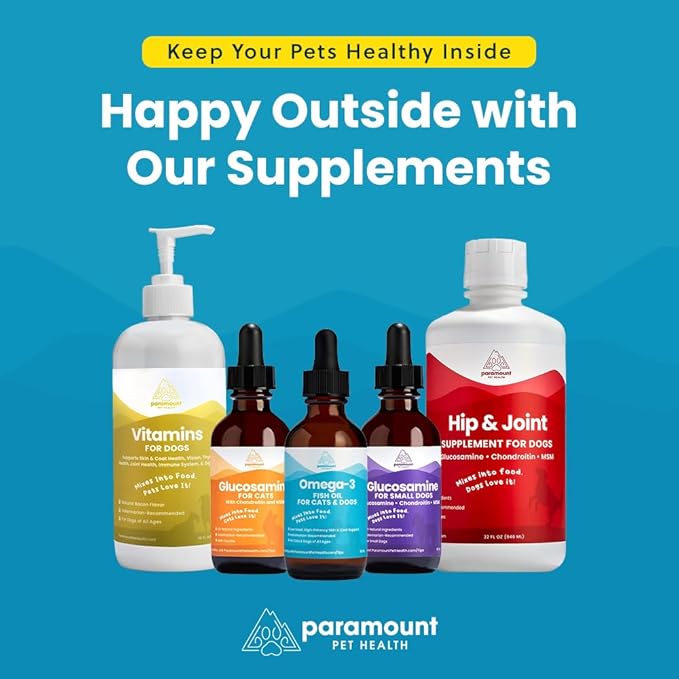 100% Natural Liquid Glucosamine Chondroitin with MSM for Cats, Hip & Joint Supplement for Senior Felines, Arthritis Support & Mobility Booster Glucosamine Drops, 2 Oz-PurrikoPets