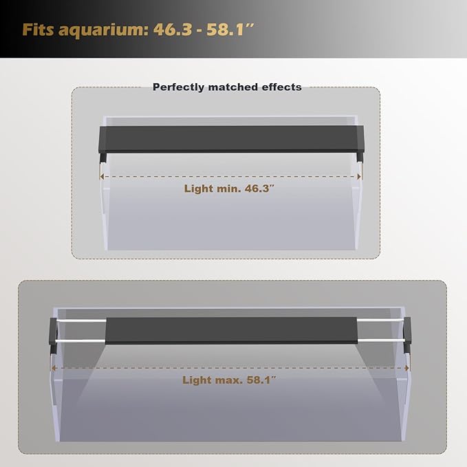 GLOWRIUM Saltwater Aquarium Light, Smart Reef Coral Fish Tank Light with Bluetooth + WiFi Dual Control App, DIY Spectrum, Brightness Adjustable, Anti-Drop, Real Time Water Temperature Sensor(48-60 in)-PurrikoPets