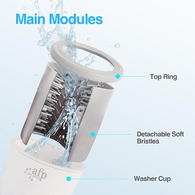 ALL FOR PAWS Low Noise Automatic Dog Paw Cleaner Electric Dog Paw Washer Cup for Dog Muddy Claws, USB Rechargeable Pet Foot Washer for Small and Medium-Sized Dogs-PurrikoPets