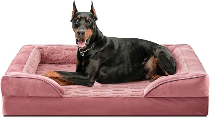 FURTIME Orthopedic Dog Bed for Extra Large Dogs - XL Waterproof Dog Sofa Bed, Ultra Comfy Supportive Foam Pet Bed with Removable Washable Cover, Jumbo Dog Bed with Nonskid Bottom-PurrikoPets
