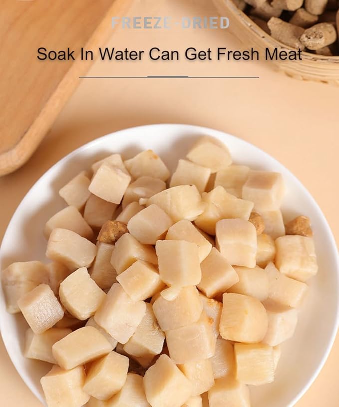 Freeze Dried Cat & Dog Treats – 8OZ Freeze Dried Chicken+Duck+Egg Yolk 3 in 1 Meat Snacks - High Protein, Bite-Sized, Training Treats Snacks (8 OZ)-PurrikoPets