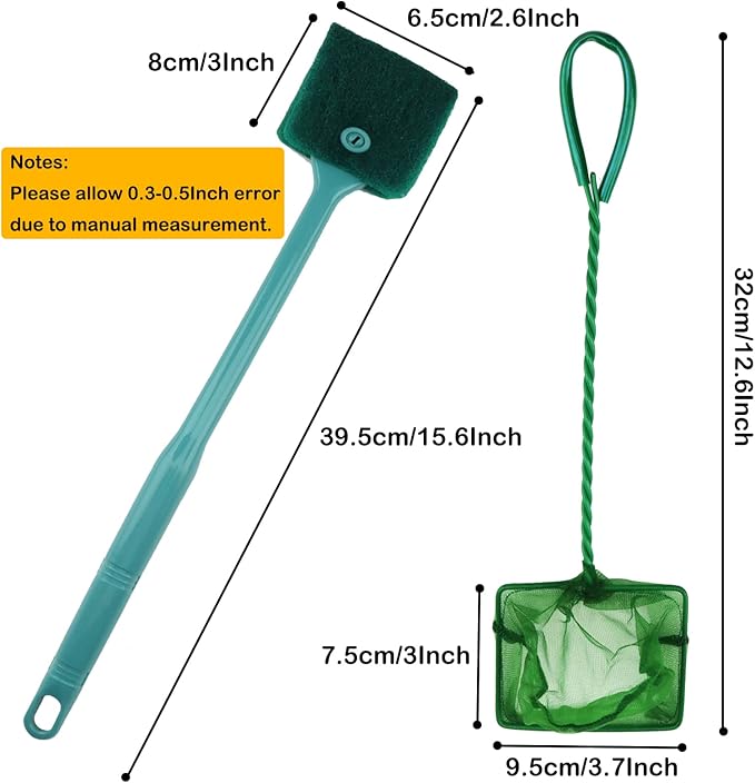 Fish Tank Cleaning Tools, 8 in 1 Aquarium Feeder Tools Kit, Aquarium Plants Cleaner, Stainless Steel Feeding-PurrikoPets