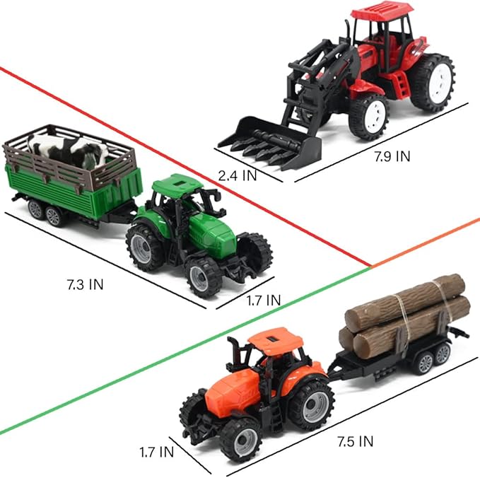 Farm Animals Figures Playset, 40 Pcs Farm Toy Tractor with Plastic Farm Animals Figurines, Farmer and Fence Farm Playset, Farm Figures Farmer Truck Toy with Trailer for Kids Boys Girls Toddlers 3+-PurrikoPets