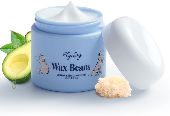 Flydog Wax Beans Fragrance-Free Pet Paw & Nose Balm Cream – Moisturizing, Soothing & Repairing Dry, Cracked Pads for Dogs, Cats & Small Animals, Avocado Oil Multi-Purpose Paw & Nose Protector, 50ml-PurrikoPets