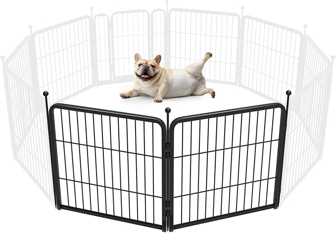 FXW Rollick Unleashed Dog Playpen for Indoor, Yard, RV Camping, 24 inch 2 Panels for Small and Puppy Dogs, Black│Patented-PurrikoPets