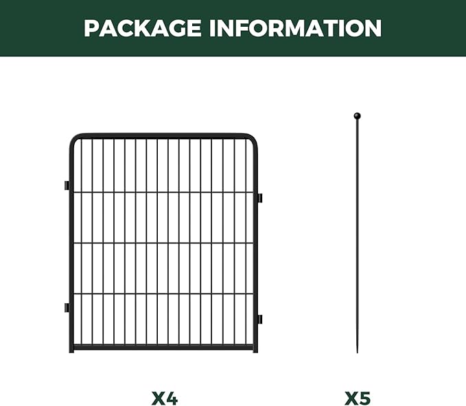 FXW Rollick Unleashed Dog Playpen for Indoor, Yard, RV Camping, 32 inch 4 Panels for Small and Medium Dogs, Black│Patented-PurrikoPets