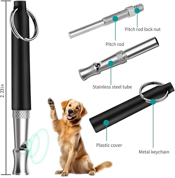 Dog Whistle - Stop Barking Neighbors Dog, Ultra-Wide Frequency Ultrasonic Silent Dog Whistle for Dog, 2 Pack Professional Recall Dog Training Whistles-PurrikoPets