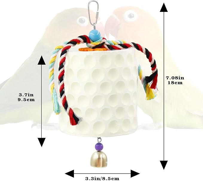 Extra Large Bird Chewing Toy, Parrot Beak Grinding Calcium Stone with Bells, Bird Cage Accessories, Cage Toys for Cockatiel Parakeet Parrot Budgies Rat Hamster Chinchilla Rabbit Bunny African Grey-PurrikoPets