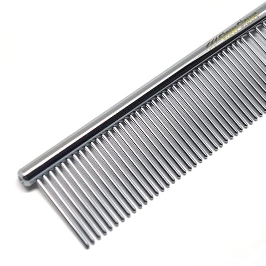6.1" Comb with Rounded Ends Spine, Pet Comb for Professional Groomer Tool, for Short to Medium Haired Dog, Cat and other pets.-PurrikoPets