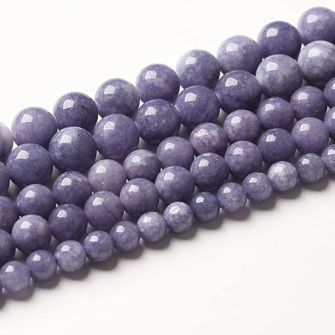 6mm 120pcs Natural Purple Angelite Stone Beads Lavender Gemstone Round Loose Beads for Jewelry Making DIY Bracelet Necklace Earrings 32" 2 Strands