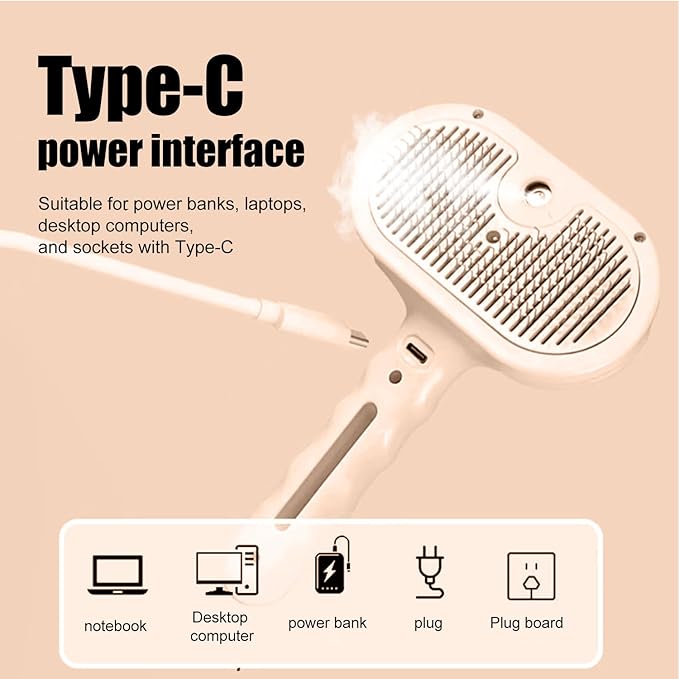 3-in-1 Pet Steam Brush, Grooming Comb with Water Tank for Cats and Dogs, Long and Short Hair (Pink)-PurrikoPets