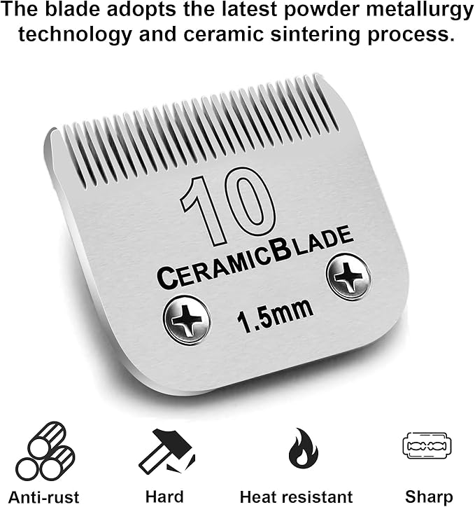5PCS Dog Grooming Blades Compatible with Andis/Oster A5/Wahl KM Series Dog Clipper Blades Size:#10+30+40+5FC+7FC-PurrikoPets