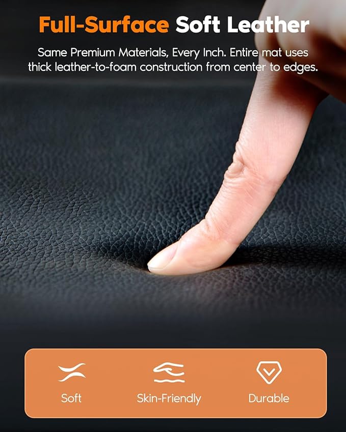 6-in-1 Leather Dog BackSeat Extender, Hard Bottom 40/60 Split Waterproof Car Back/Front Seat Cover, Rear Hammock Carseat Protector, Large Size Pet Mat for SUV/Truck/Cargo, Vehicle Bed Travel Accessory-PurrikoPets