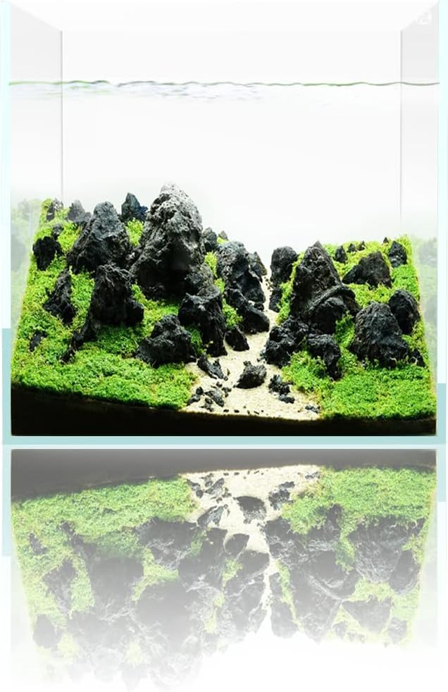 Fzone 7 Gal Rimless Low Iron Fish Tank Nova Clear Ultra-White 45° Mitered Edges Translucent Glass Anata Series Aquarium w/Black Foam Leveling Mat(S30C)-PurrikoPets