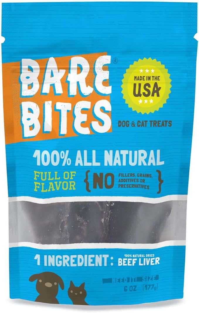 100% All Natural Dehydrated Beef Liver Dog and Cat Treats (6 Ounce Bag) (6 Ounce Bag)-PurrikoPets