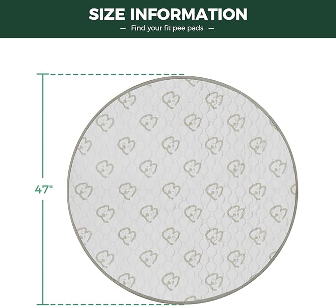 FXW Washable Pee Pads for Dogs, Puppy Pads with Super Absorbent, Specifically Designed for Whelping Box, 47" Round, Khaki, 1 Pack-PurrikoPets