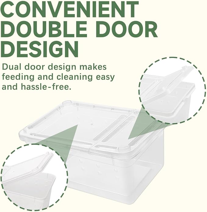 8 PCS Reptile Terrarium Plastic Clear Enclosure Portable Reptile Transport Box for Snakes, Frogs, Lizards, Insects, Scorpions, Geckos, Spiders Perfect Reptile Enclosure.-PurrikoPets