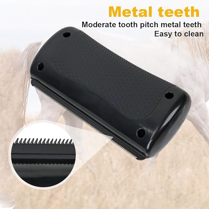 2Pc Deshedding Brush Rhykin Brush for Pets, Pet Hair Removal Tool,Suitable for Cats, Dogs, Rabbits, and Horses-PurrikoPets