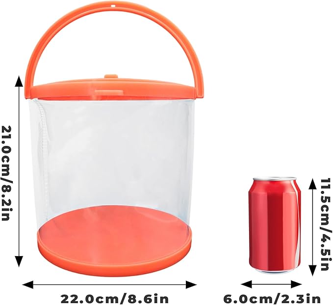 Foldable Small Aquarium, Portable Fish Tank, Fish Transport Container, Plasitc Fish Bowl, Beginner Tank, Great Concept for Catching and Release Critters, Beach, Pool and Lake-PurrikoPets