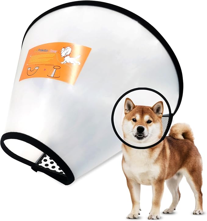 Adjustable Dog Cone Collar After Surgery Soft Cone of Shame Alternatives for Dog Cat Puppy Plastic Elizabethan Collar for Dogs from Licking Biting Scratching Wounds(XL,Neck:13-14.2in)-PurrikoPets