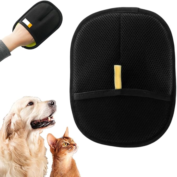 2025 Thickened and Powerful Pet Hair Removal Glove, Pet Grooming Gloves for Cats and Dogs, Washable and Reusable Pet Hair Remover Glove (Black)-PurrikoPets