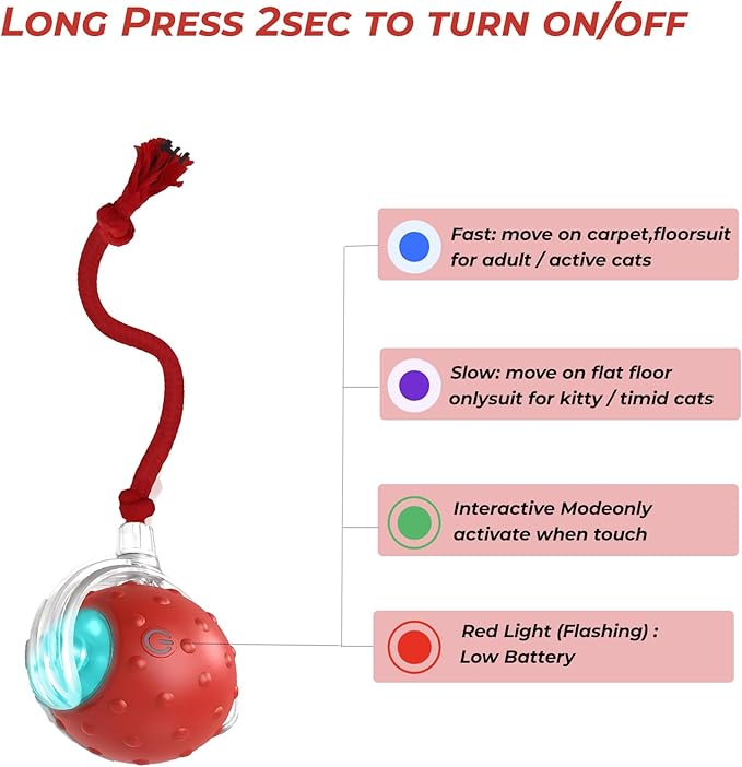 3-Pack Interactive Cat Toys Ball - 2025 New Gen with Smart Obstacle Avoidance & Auto Wake-Up,Includes 4 Speedy Tail 2.0 Ropes,Cat Spiral Spring 12Pcs, Ideal Kitten Toys for Bored Indoor Cats-PurrikoPets