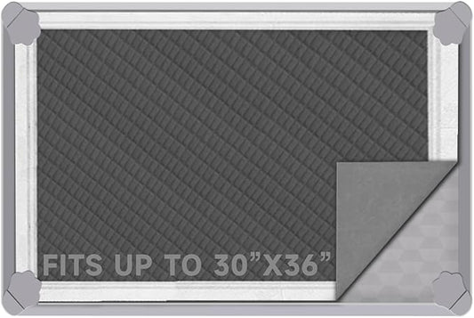 ELEGX Pee Pads Tray 30 X 36 Inches, Silicone Dog Bedpan Tray, High Edge Puppy Pad Holder Tray for Easy to Clean and Spill Free Dog Bedpan Training Pad Tray with Fixing Buckle-PurrikoPets