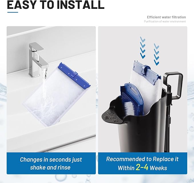 16 Count Large Filter Cartridges Compatible with Whisper Bio Bag Filters, Large Aquarium Filter Cartridge for Whisper 20i 40i, IQ20/30/45/60, PF20/30/40/60 and Repto Filter-PurrikoPets