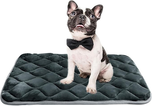 furrybaby Dog Bed Mat Flat Crate Mat with Anti-Slip Bottom Machine Washable Pet Kennel Pad for Dog Sleeping (XM 36x23'', Grey Mat)-PurrikoPets
