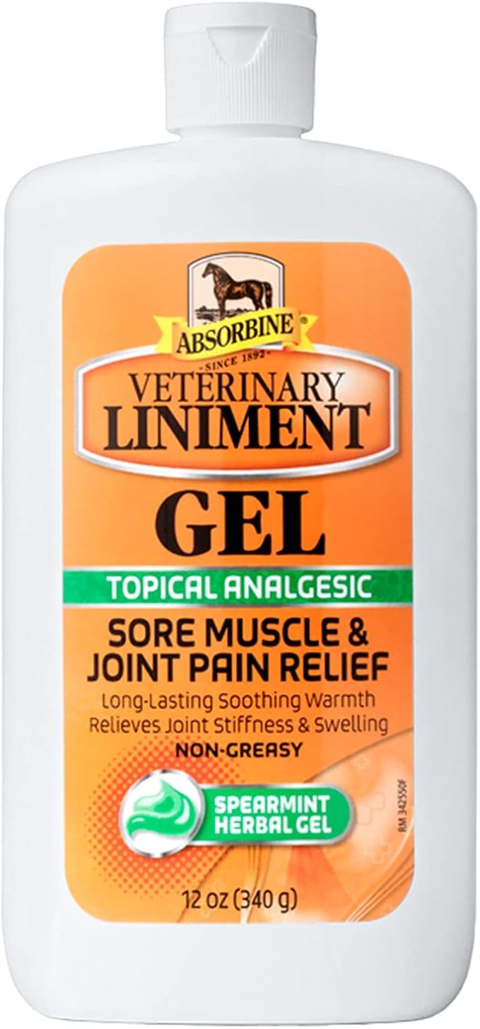 Absorbine Veterinary Liniment Topical Analgesic Sore Muscle and Arthritis Pain Relief Warming Liniment Rub, 12 Ounce Gel-PurrikoPets