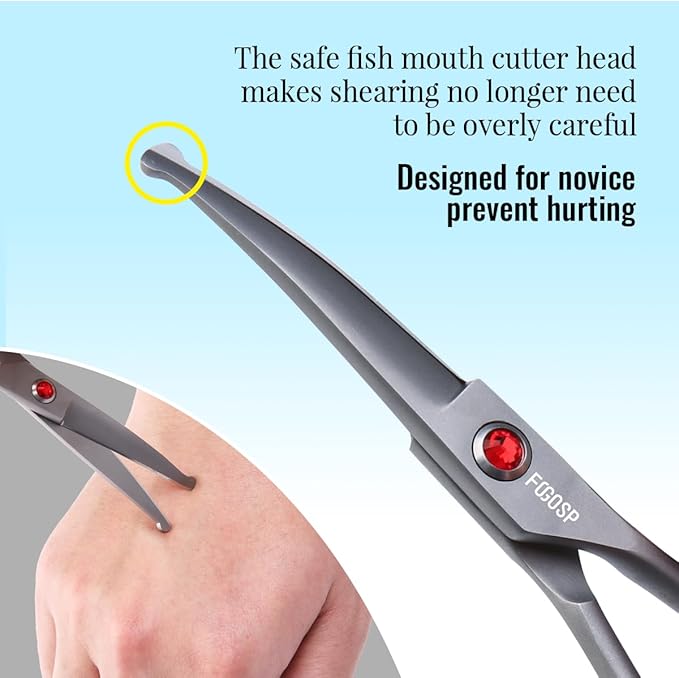 4.5" Dog Grooming Scissors - 2pcs Curved Scissors & Thinning Shears for Small Dog, Cat Face & Paws - Japan 440C (2Kit)-PurrikoPets