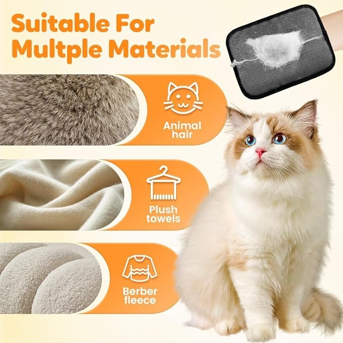 2 Upgraded Thickened Electrostatic Pet Hair Removal Gloves Brush,2025 New Reusable Cat Dog Hair Remover Grooming Gloves,Double Sided Washable Static Animal Fur Removal Tool for Couch,Carpet, Clothes-PurrikoPets