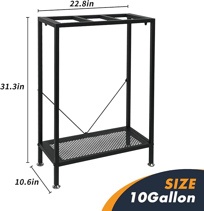 Fish Tank Stand: The Perfect 10 Gallon Metal Aquarium Stand Measuring 22.8" W x 10.6" D x 31.3" H to Fit Your Aquatic Display Needs.-PurrikoPets