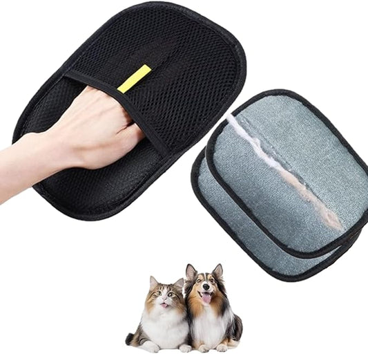 2 Pcs Pet Hair Removal Gloves for Dogs & Cats, Electrostatic Glove for Pet Hair, Cat Grooming Gloves for Hair Removal，Reusable Cat & Dog Hair Remover for Couch, Furniture, Carpet, Curtain-PurrikoPets