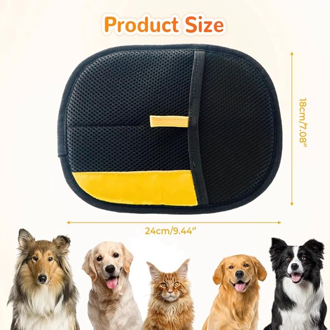 2025 Upgrade Pet Hair Remover Gloves, Reusable Cat Dog Grooming Gloves Pet Hair Remover Electrostatic Gloves, Premium Efficient Pet Hands on for Dogs, Cats & Horses with Long and Short Hair Fur (2)-PurrikoPets