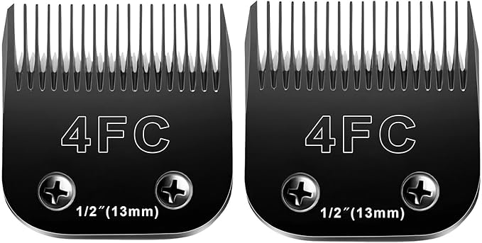 4FC Blades Dog Grooming Blades Compatible with Andis/Oster A5/Wahl KM-10 Series Dog Clippers,Detachable Clipper Replacement Blade,Black(4FC/2PCS)-PurrikoPets