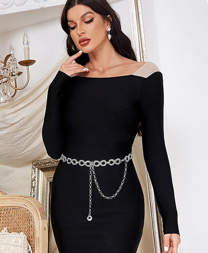 Waist Chain Belts Women Girls Metal Belly Link Adjustable Waist Belt for Jeans and Dress