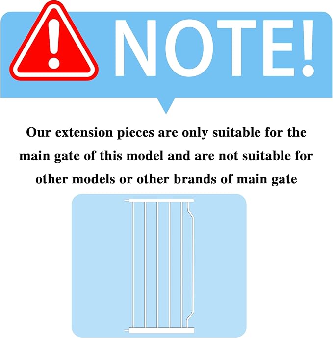 Extra Wide Baby Gate 14.17in Wide Extensions Walk Through Baby Gate Pressure Mount Auto Close Child Safety Gates (White, Extension-14.17"/36cm)-PurrikoPets