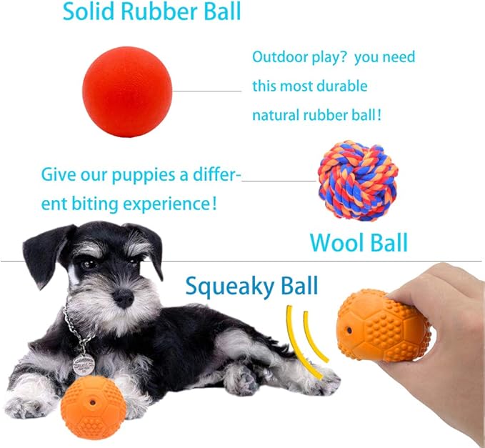 5 Different Functions Interactive Dog Toys for Puppies, Puppy Puzzle Toys for Small Dogs, Dog Balls for Small Dogs, Treat Dispensing Dog Toys, Squeaky Ball, Small Breed-PurrikoPets